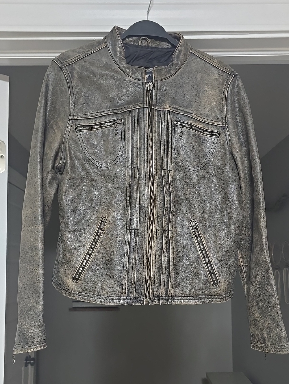 Genuine Leather Moto Jacket by American Eagle Outfitters